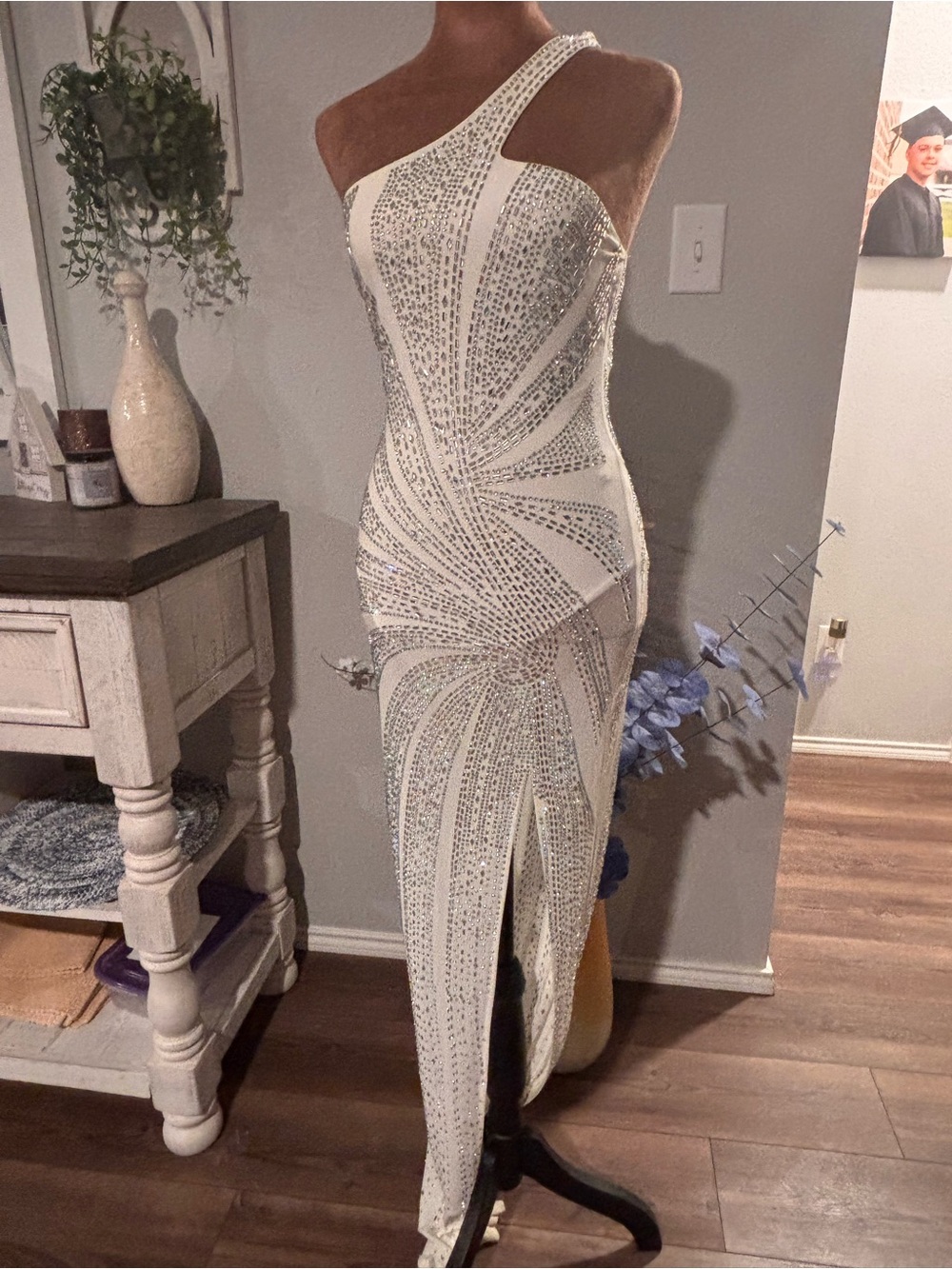 BANJUL Vienna Rhinestone One-Shoulder Maxi Gown size S - Picture 1 of 16